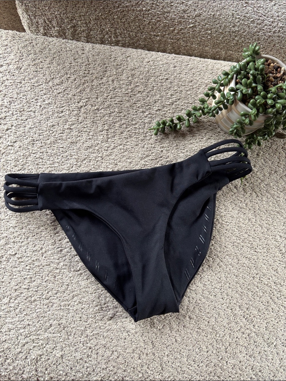 Hurley Black Strappy Bikini Bottom
